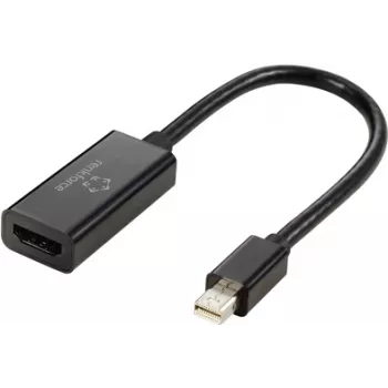 Renkforce Mini-DisplayPort adaptera kabelis HDMI-A ligzda 0,55 m melns RF-5947252 Zeltīti spraudkontakti DisplayPort kabelis (RF-5947252)