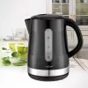 Elektriskā tējkanna Maestro 1,7 L 2200 W melna — plastmasas korpuss, pogas vāks, ergonomisks rokturis