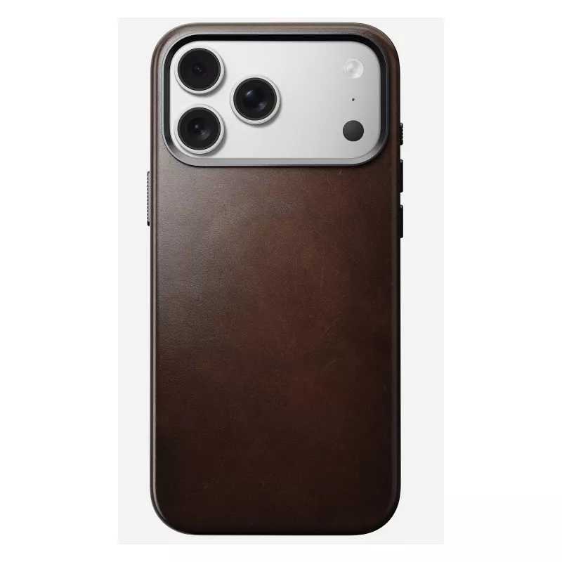 Mobilā tālruņa maciņš Nomad Traditional Leather Case priekš iPhone 17 Pro Max, āda/alumīnijs/mikrošķiedra, der 6.9 collu (Brūns)