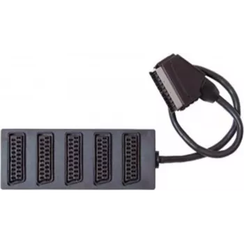 SCART slēdžu kaste ShiverPeaks 5 portu ar 0,4 m SCART kabeli (modelis 22224021)
