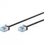 Goobay Ultra-Flexible CAT 6A komutācijas kabelis plāns U/FTP Melns - extra-short plug (74318)