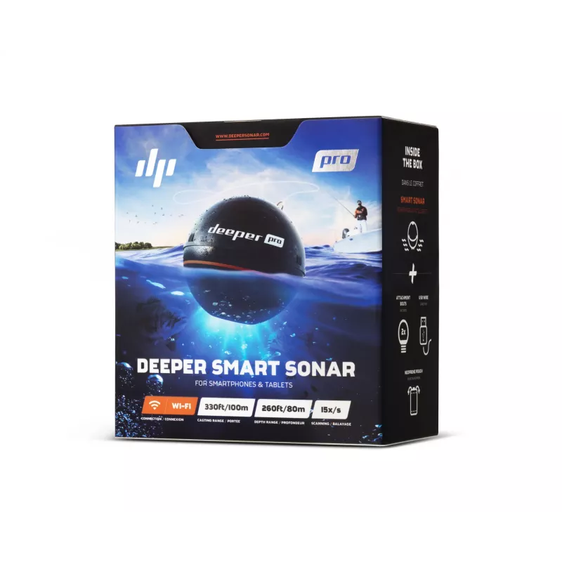 Deeper Smart Sonar Pro 80 m FLDP-11 zivju meklētājs