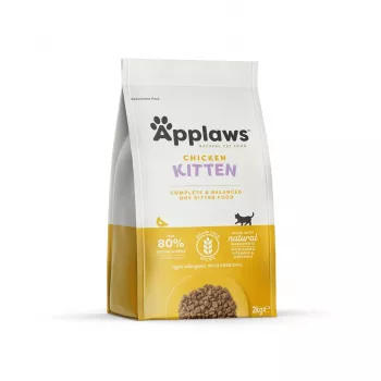Sausā kaķu barība Applaws Kitten Chicken 2 kg — junior, olbaltumvielas 38%, tauki 17%