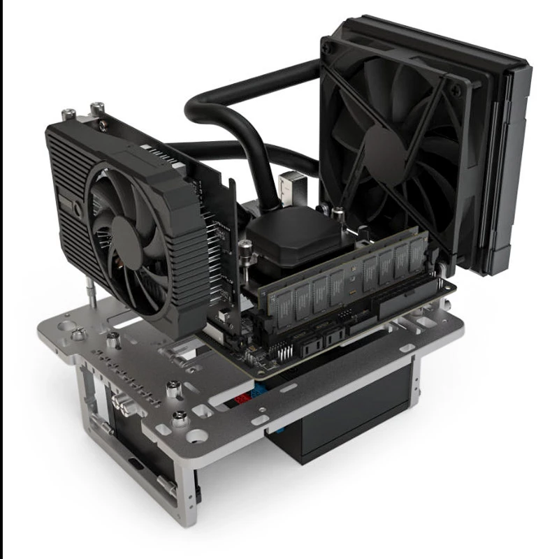 Streacom benchtable BC1 Mini V2 titan — kompakts testēšanas galds ar ATX saderību