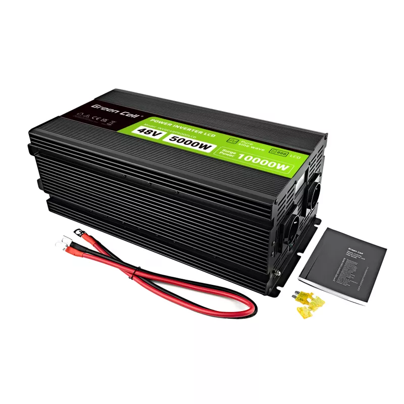LCD pārveidotājs 48V 5000W/10000W tīrais sinusoidālais vilnis ar displeju