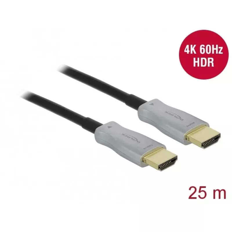 Aktīvais optiskais HDMI kabelis 4K 60 Hz 25 m DeLOCK 85016