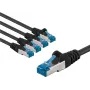 Goobay CAT 6A plāksterkabelis S/FTP PiMF 1 m melns 5 gab. komplekts - vara vadītājs CU (67537)