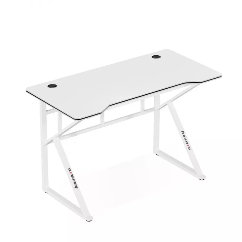Spēļu galds huzaro Hero 1.6 Balts — taisns MDF/oglekļa galda virsma 1200×600 mm, metāla rāmis, 750 mm augstums