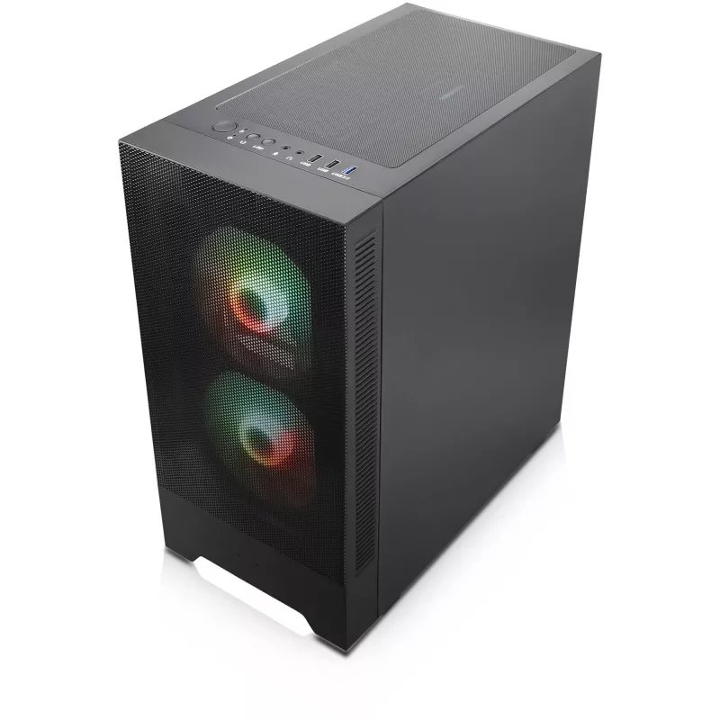 PC Case Set Silentware Flow 100 ARGB MESH — 2×140 mm priekšā, 1×120 mm aizmugurē