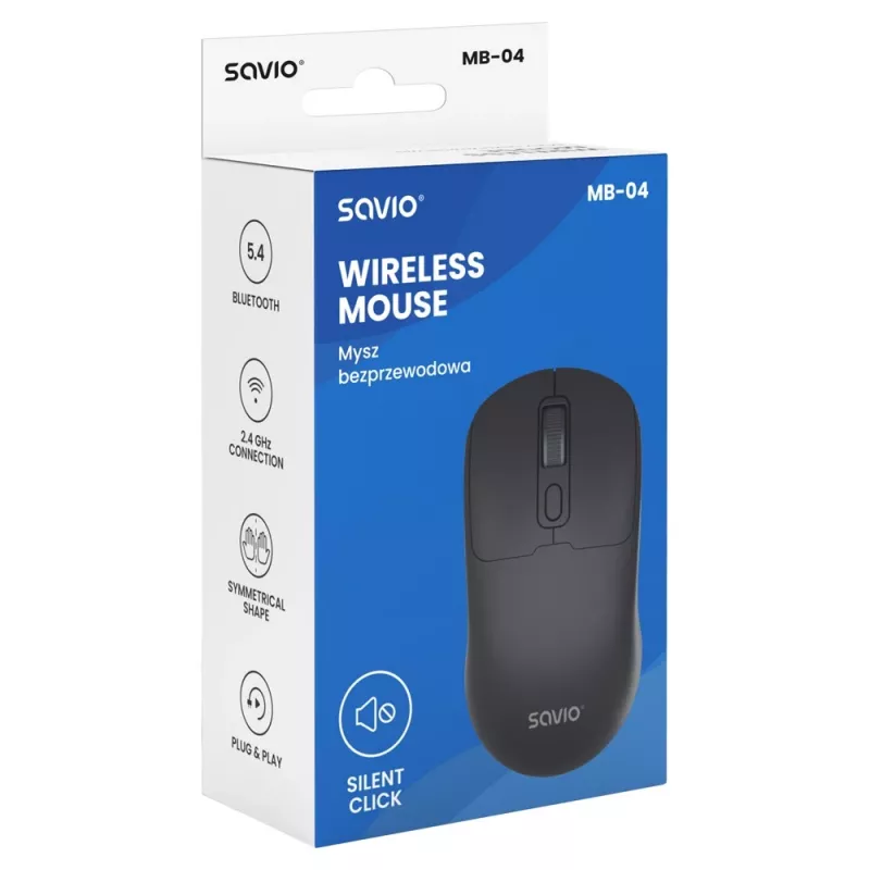Savio MB-04 pele Universāla piemērota abām rokām Bluetooth IR LED 1600 DPI