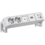 Bachmann DESK2 ALU Balts 937.4042xCEE7/3 1x slēdzis 1xUSB A/C 22W 0 2m
