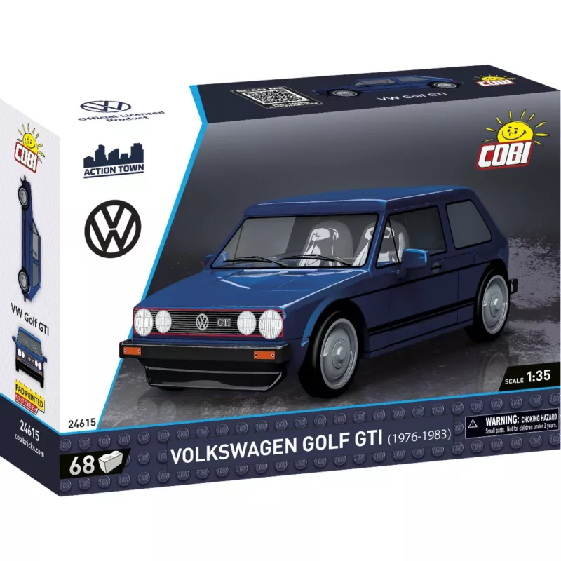 Cobi Volkswagen Golf GTI (1976–1983) konstruktors, zils, 1:35, 68 detaļas