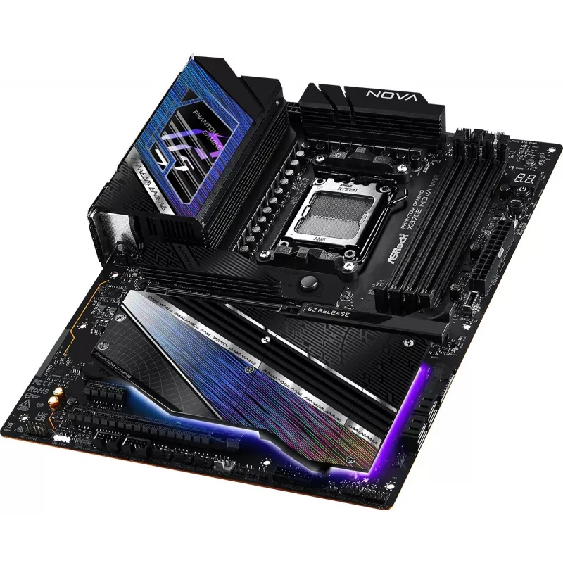 Mātesplate ASRock X870 NOVA WIFI — AMD X870, Socket AM5, ATX, 4× DIMM DDR5, 256GB, Wi‑Fi 6E, 2.5GbE