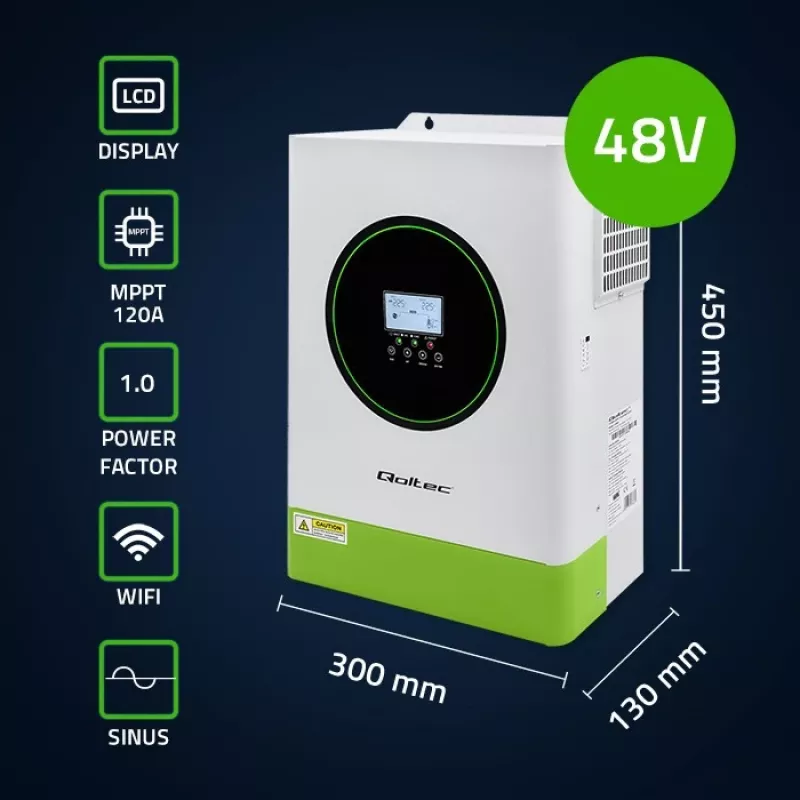 Hibrīdais saules invertors Off-Grid 6200W | 120A