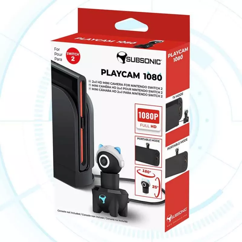 Subsonic Playcam 1080 2in1 HD Mini kamera Nintendo Switch 2 gaiši zilā krāsā