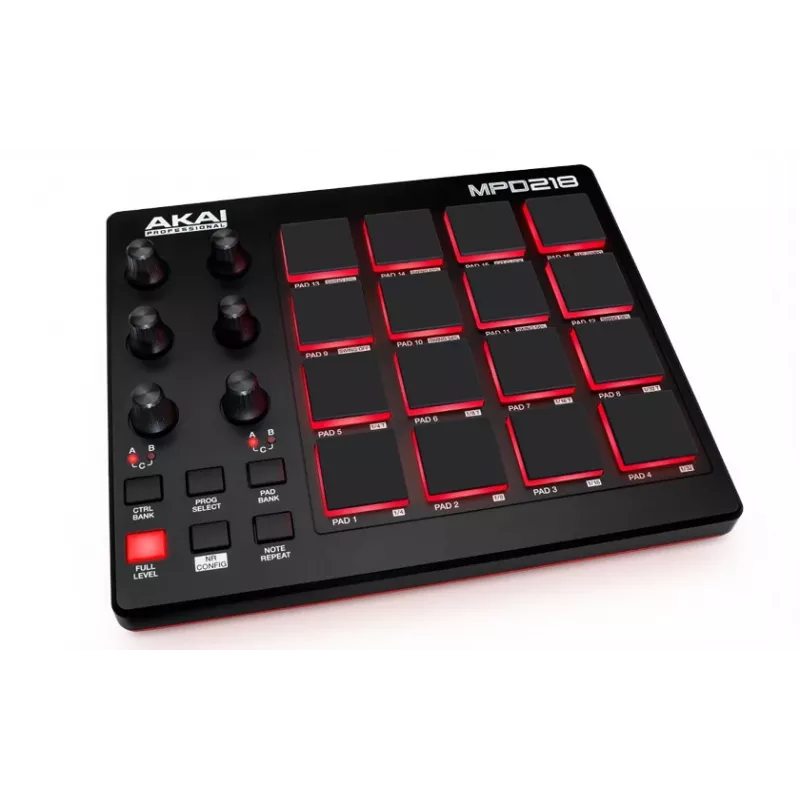 Audio mikseris Akai MPD218 melns 16 spilventiņu USB MIDI kontrolieris