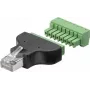 Goobay 76736 kabeļa saskarnes/dzimuma adapteris spaiļu bloks 8 kontaktu RJ-45 melns (76736)