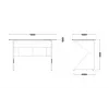 Spēļu galds huzaro Hero 1.6 Balts — taisns MDF/oglekļa galda virsma 1200×600 mm, metāla rāmis, 750 mm augstums