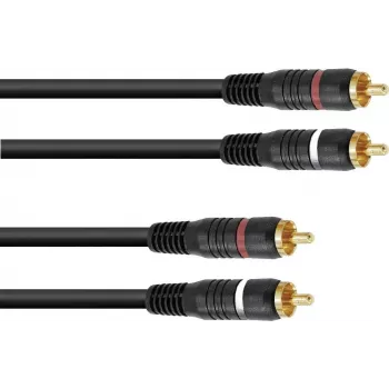 RCA (Cinch) audio kabelis Omnitronic 2x2, 0,6 m, modelis 30209354