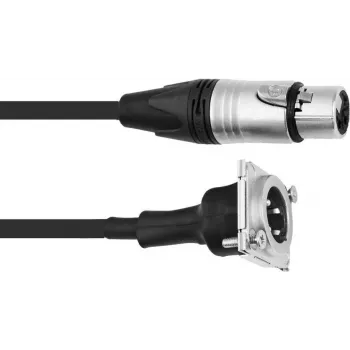 XLR komutācijas kabelis PSSO 1 m, XLR sieviešu uz XLR vīriešu, melns