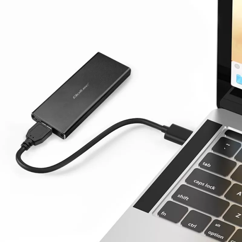 M.2 SATA SSD korpuss QOLTEC 51854 USB 3.0 bez instrumentiem