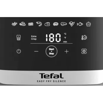 Tefal Easy Fry Silence EY551HE0 fritieris Viens 5 L Brīvi stāvošs Karstā gaisa fritieris Melna, Pelēka, Nerūsējošais tērauds