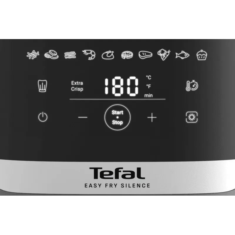 Tefal Easy Fry Silence EY551HE0 fritieris Viens 5 L Brīvi stāvošs Karstā gaisa fritieris Melna, Pelēka, Nerūsējošais tērauds