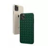 Aizsargājošs mīksts vāciņš Devia iPhone 11 Pro Max ar auduma raksta dizainu, zaļš