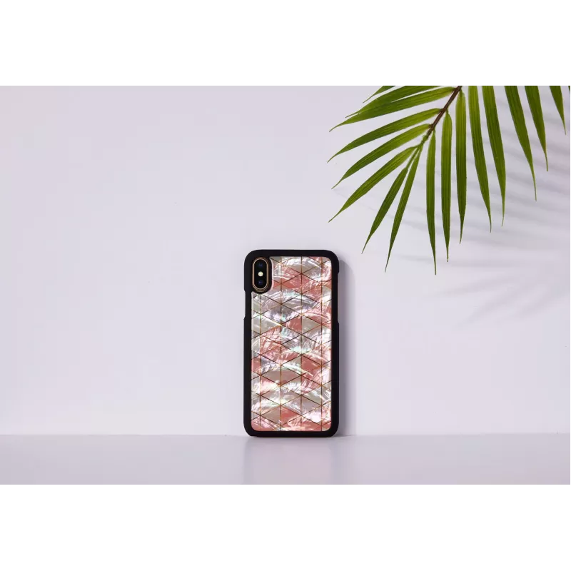 Aizsargājošs viedtālruņa maciņš iKins iPhone XS / iPhone X, rombveida raksts, melns
