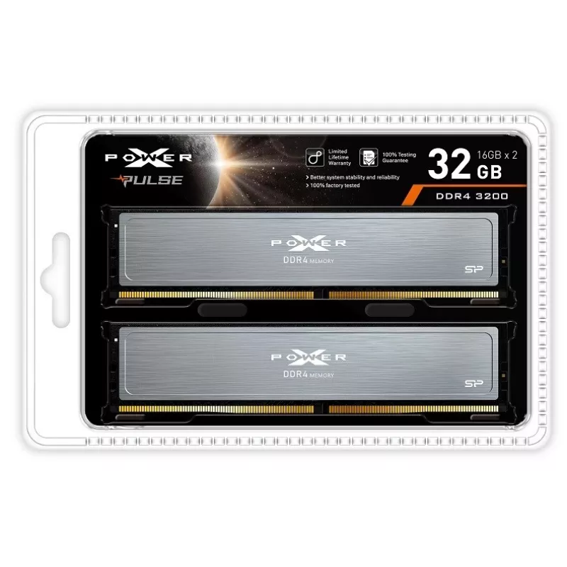 DDR4 galddatora atmiņa Silicon Power XPOWER Pulse 32 GB (2x16 GB) 3200 MHz CL16 288-kontaktu DIMM 1,35 V