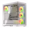 PC korpuss KRUX Exo RGB balta — ATX tornis, tērauds, 2x3,5 collu + 2x2,5 collu nodalījumi, USB-C, RGB