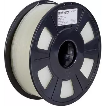 Renkforce RF-4511200 3D drukas materiāls polilaktīda skābe (PLA) caurspīdīgs 1 kg (RF-4511200)