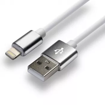 everActive kabelis USB Lightning 1m - Balts, silikons, ātrā uzlāde, 2,4A - CBS-1IW