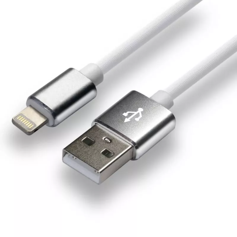 everActive kabelis USB Lightning 1m - Balts, silikons, ātrā uzlāde, 2,4A - CBS-1IW
