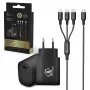 Extralink Smart Life SET03 3-in-1 kabelis + Charger, 12W, 120cm / 20W PD3.0 5V/3A 9V/2.2A 12V 1.67A (Melnā krāsā)
