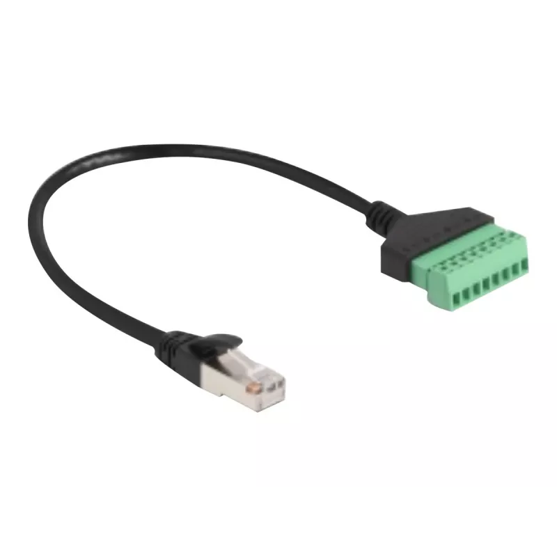 DeLOCK RJ45 kabelis Cat.6 spraudnis–spaiļu bloka adapteris 30 cm melns zaļš