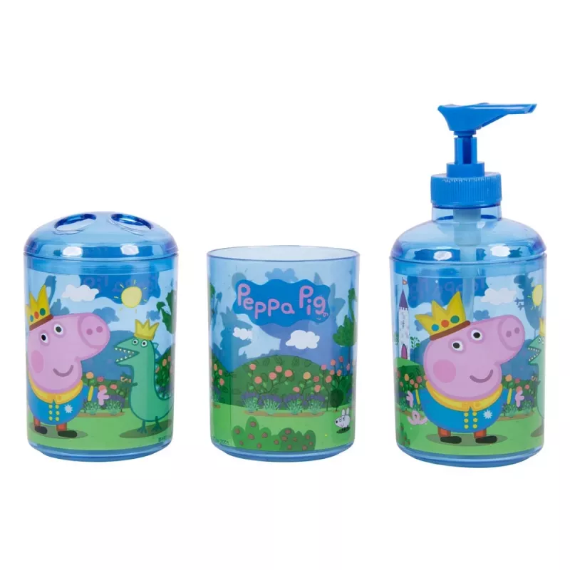 Vannas istabas komplekts Peppa Pig 3369 — vannas piederumu komplekts ar dozatoru un turētāju