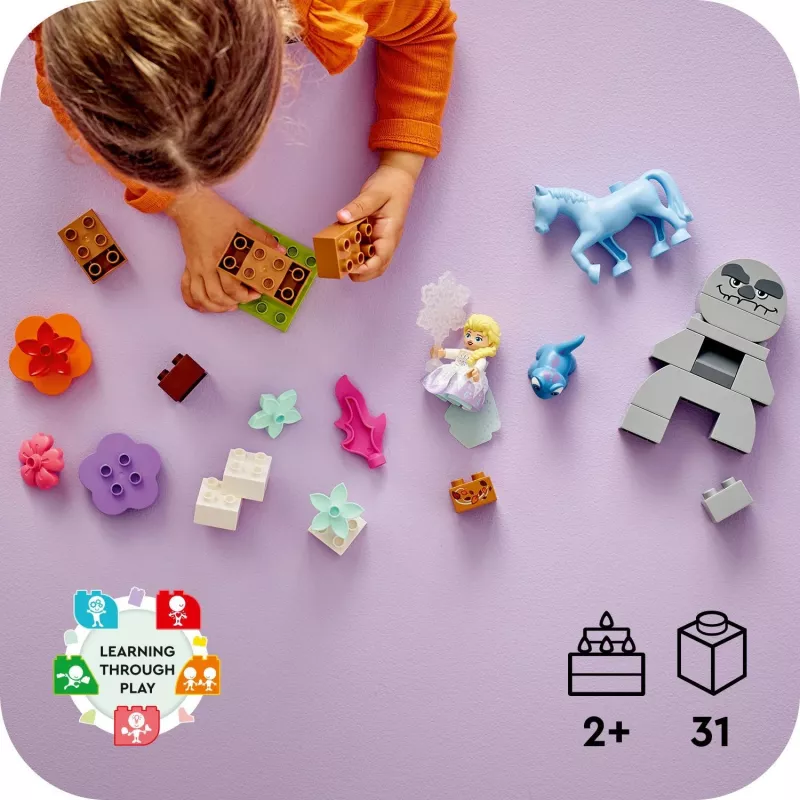LEGO DUPLO rotaļu komplekts 10418 — Disney Elsa un Bruni Apburtajā mežā, 31 detaļa, no 2+ gadiem