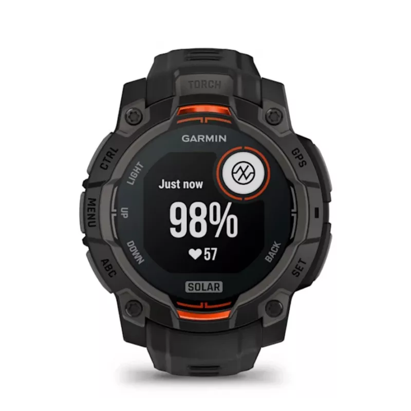 Garmin Instinct® 3 – 45 mm, Saules pulkstenis Melns