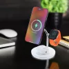 Bezvadu galda lādētājs Tellur TLL151391 3in1 MagSafe ātrā uzlāde tālrunim, pulkstenim un austiņām