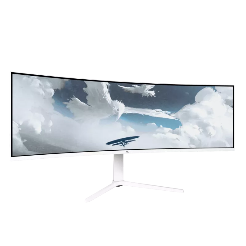 Izliekts monitors Arozzi Nova 49 collas (124.5 cm) Dual QHD 5120×1440 LED VA, 32:9, 4 ms, USB centrmezgls, skaļruņi, balts