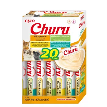 INABA Churu dažādu garšu kaste ar vistu - kaķu gardumi - 20 x 14g