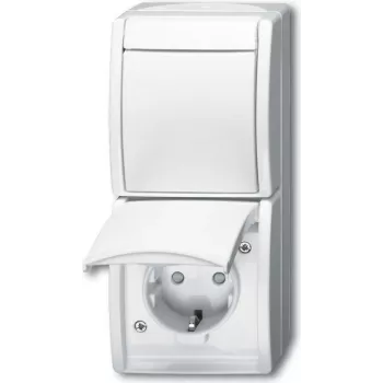 BUSCH JAEGER 2601/6/20 EBW-54 - F tips - 2P+E - Balta - IP44 - 250 V - 16 A