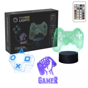 Galda LED lampa MANTA SNL122RGB RGB 3D gaismas dekors, krāsu mainošs RGB, USB barošana