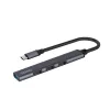 USB 3.0 4-portu saskarnes centrmezgls SAVIO AK-71 ar USB-C resursdatora pieslēgvietu, 5000 Mbit/s, 2 gadu garantija