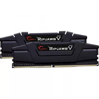 DIMM 16 GB DDR4-3200 (2x 8 GB) Dual-Kit, Arbeitsspeicher schwarz, F4-3200C16D-16GVKB, Ripjaws V, INTEL XMP