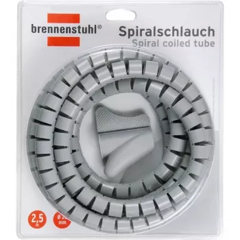 Brennenstuhl kabeļu organizētājs, spirālveida šļūtene, L= 2,5 m, Ø= 20 mm, pelēks