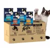 Mitrā kaķu barība Purina Felix ar augstu olbaltumvielu saturu 100 g paciņā — zivju un vistas garša, pieaugušiem kaķiem, iepakojumā 120 gab.