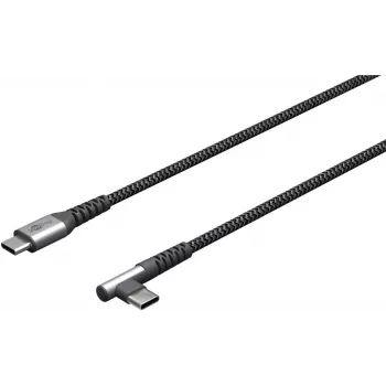Goobay | 64659 USB-C uz USB-C tekstila kabelis ar metāla spraudņiem, 1 m