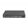 Nepārvaldāms slēdzis LANBERG RSFE-16P-2C-150 — 18 portu Gigabit, 16 PoE+/2 SFP, 150 W kopā, 1U statīvs, metāls, melns